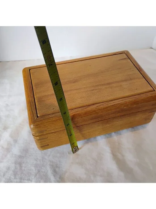 Small Handmade Wooden Dresser Storage Box w/Removable Inserts & Sectioned Trays - Picture 5 of 9